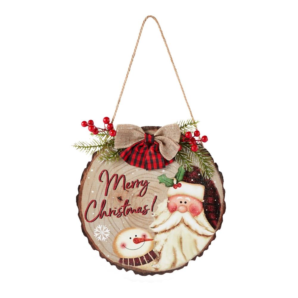 12 Inch Santa Claus Christmas Wood Hanging Sign  Merry Christmas Front Door Sign Wreath Door Hanger Sign for Wall Rustic Farmhouse Party Decoration  |   Small Appliances Kitchen & Dining Small Appliances