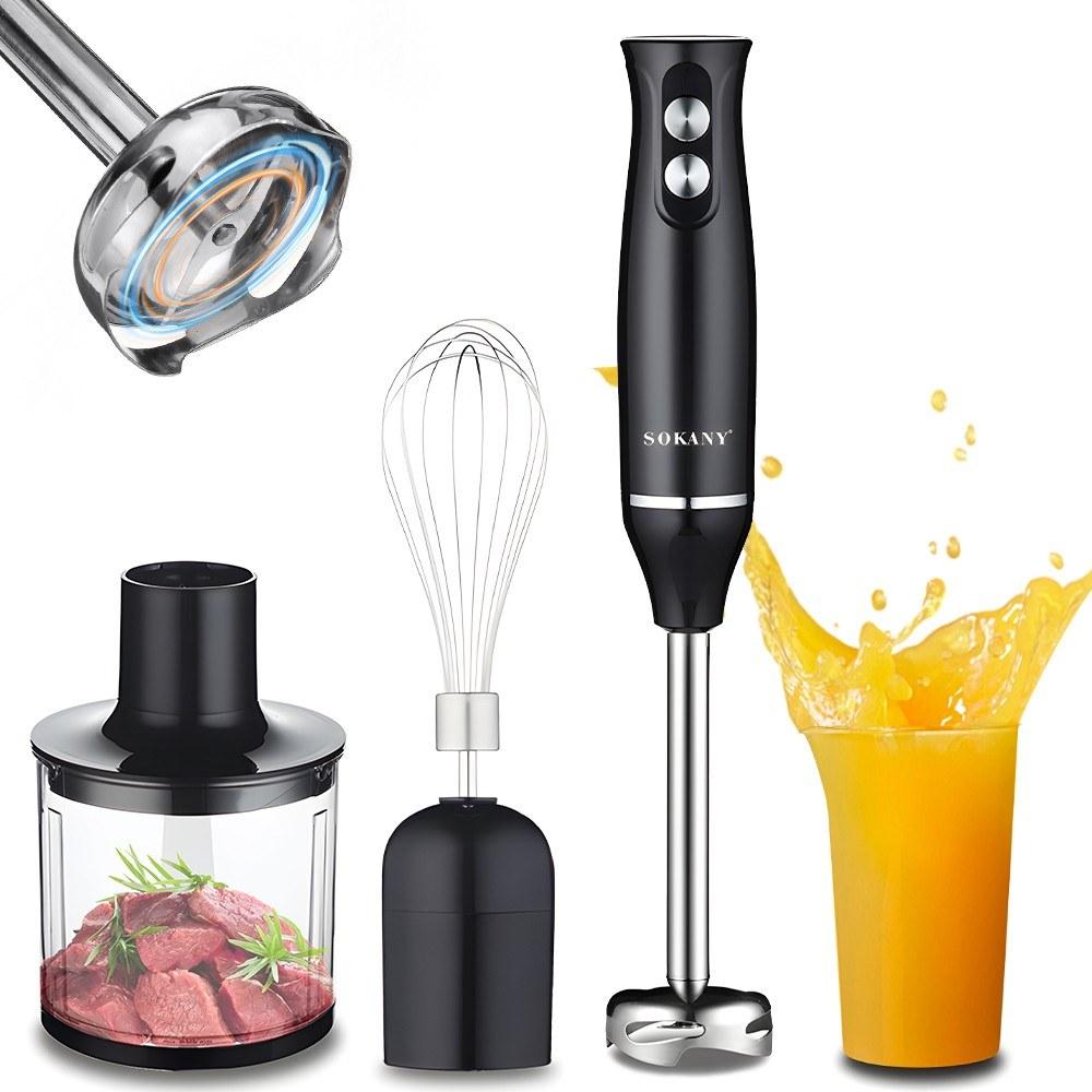 1710-4 Immersion Hand Blender Set 4-In-1 Powerful 500W 2 Variable Speeds Stainless Steel Handheld Blender  |   Small Appliances Kitchen & Dining Small Appliances