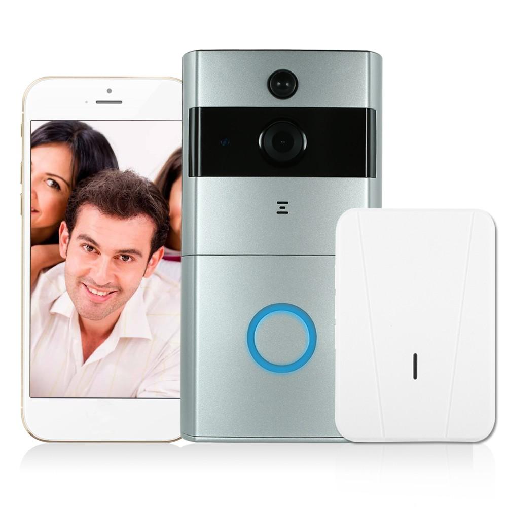 1*720P WiFi Visual Intercom Door Phone+1*Wireless Doorbell Chime Silver |   Smart Home System Smart Home System Silver