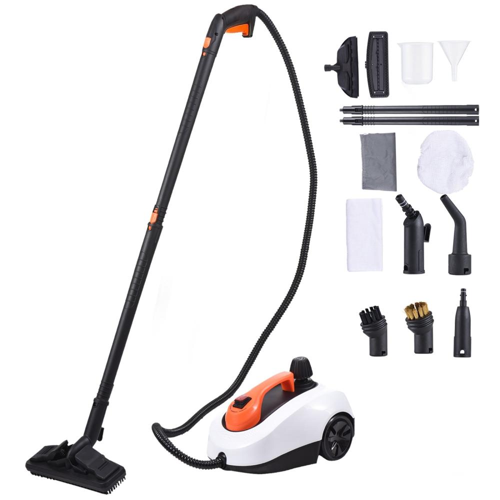 1800W Steam Cleaner Portable 1.6L Capacity 5 Bar Heavy Duty Rolling Cleaning Machine for Floor Window Carpet Upholstery Car Detailing  |   Vacuum Cleaners Smart Living Vacuum Cleaners