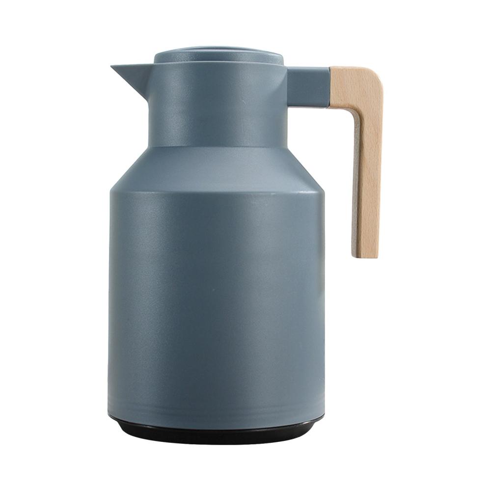 1L Thermal Coffee Carafe Double Walled Thermal Carafe Thermos Pot With Wood Handle Water Kettle Insulated Flask Tea Carafe Keeping Hot Cold Gray |   Small Appliances Kitchen & Dining Gray