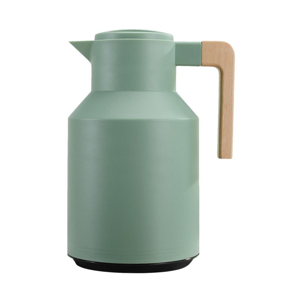 1L Thermal Coffee Carafe Double Walled Thermal Carafe Thermos Pot With Wood Handle Water Kettle Insulated Flask Tea Carafe Keeping Hot Cold Green |   Small Appliances Kitchen & Dining Green