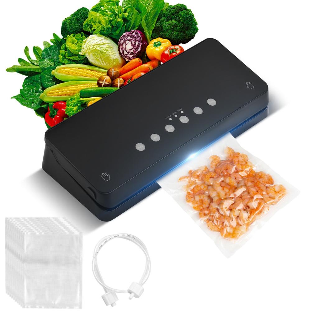 2-in-1 Auto Food Vacuum Sealer Machine for All Food Storage and External Vacuum Seal 60kPa Suction Power Food Bag Sealer Built-in Cutter with 10 Vacuum Seal Bags and Air Suction Hose  |   Small Appliances Kitchen & Dining Small Appliances