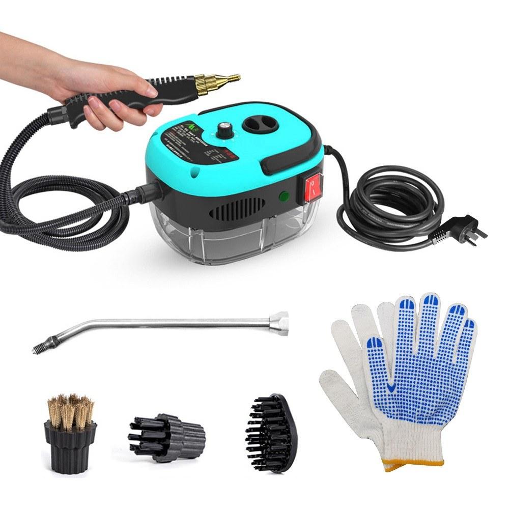 2500W Portable Handheld Steam Cleaner High Temperature Pressurized Steam Cleaning Machine with Brush Heads and Gloves for Kitchen Furniture Bathroom Car Blue |   Vacuum Cleaners Smart Living Blue