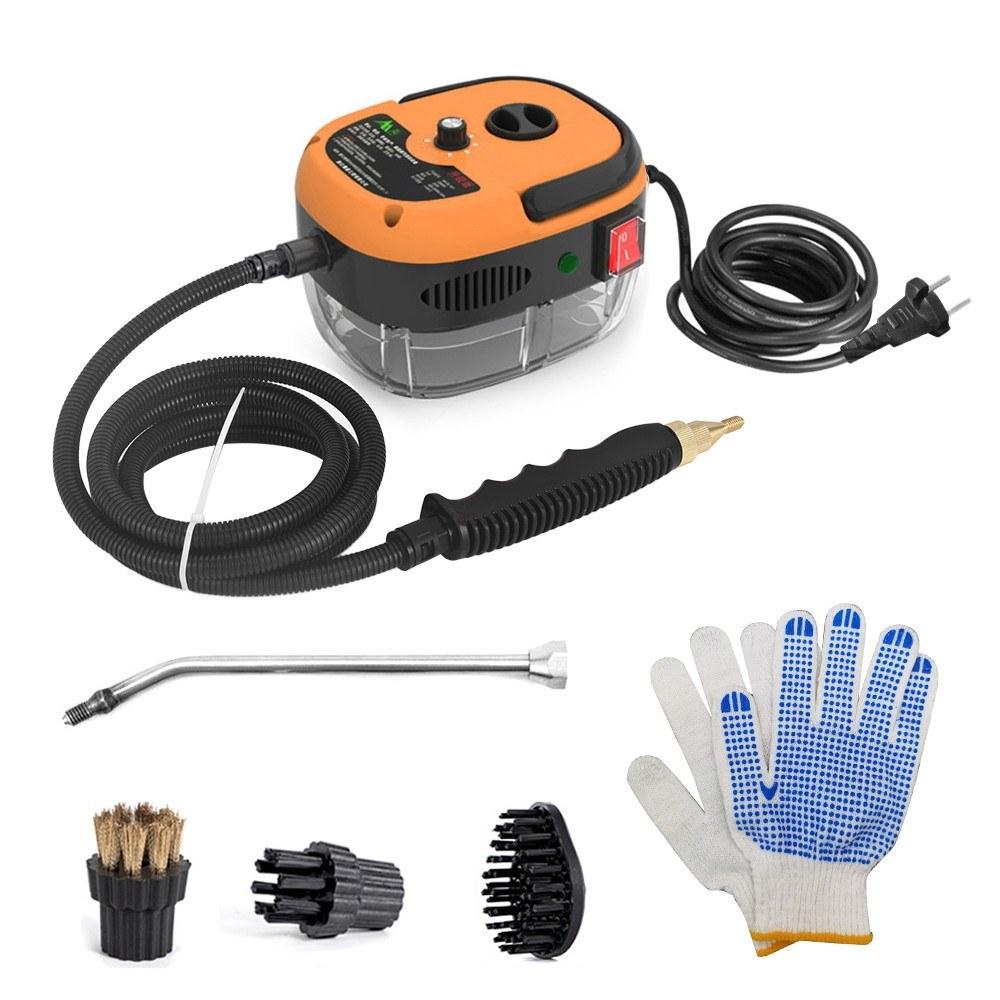 2500W Portable Handheld Steam Cleaner High Temperature Pressurized Steam Cleaning Machine with Brush Heads and Gloves for Kitchen Furniture Bathroom Car Orange |   Vacuum Cleaners Smart Living Orange