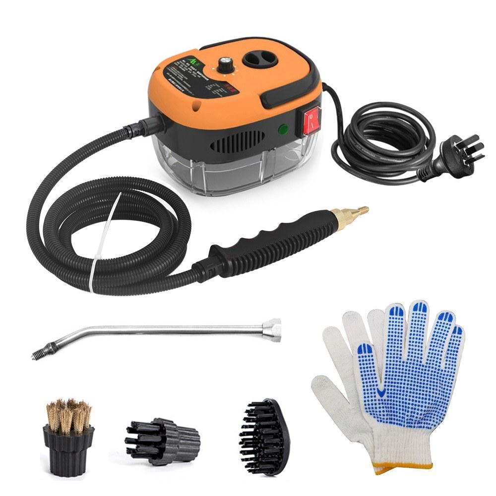 2500W Portable Handheld Steam Cleaner High Temperature Pressurized Steam Cleaning Machine with Brush Heads and Gloves for Kitchen Furniture Bathroom Car Orange |   Vacuum Cleaners Smart Living Orange