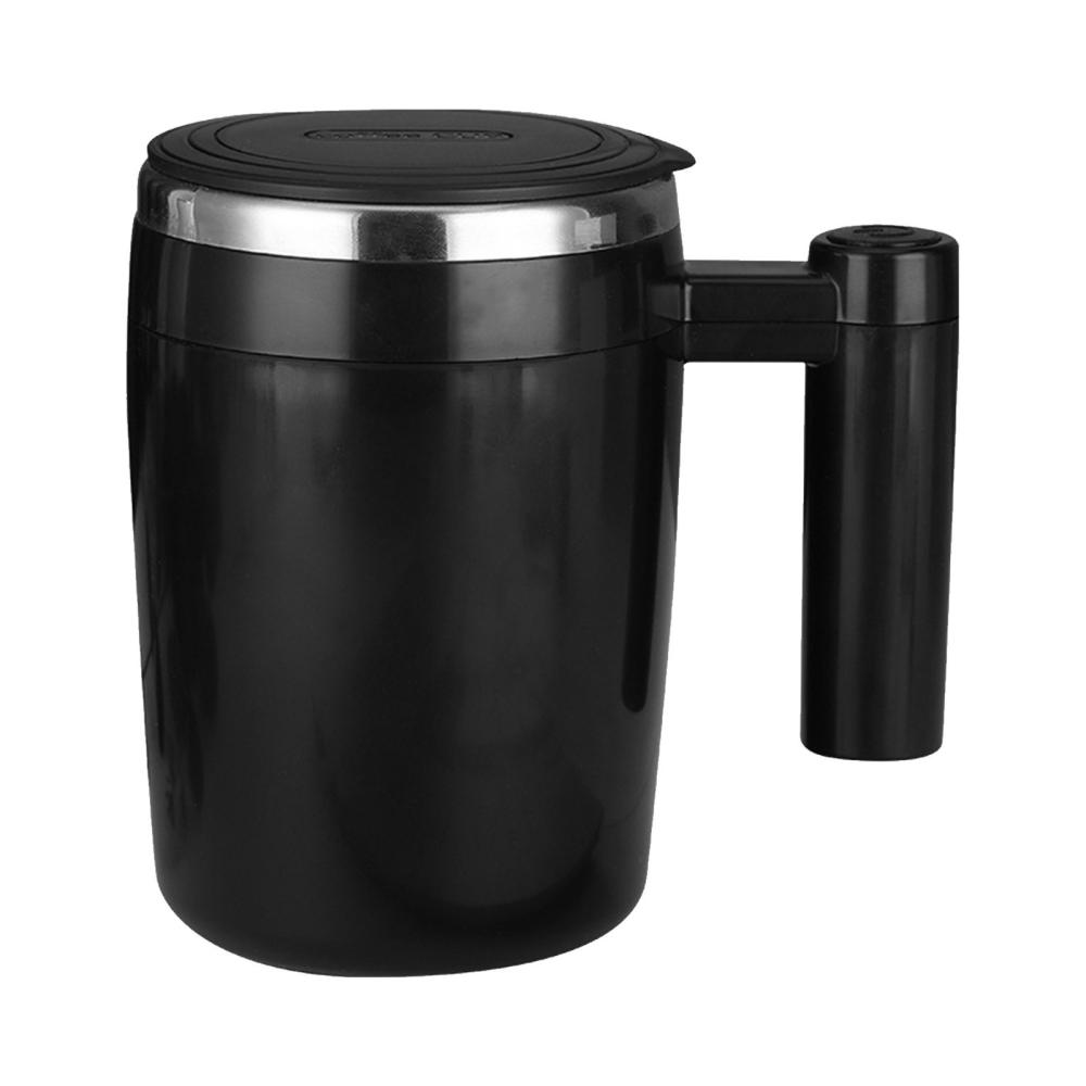 380mL Self Stirring Mug with Lid Automatic Magnetic Stirring Coffee Cup Electric Stainless Steel Self Mixing Coffee Cup for Coffee Milk Cocoa Hot Chocolate Tea Black |   Small Appliances Kitchen & Dining Black