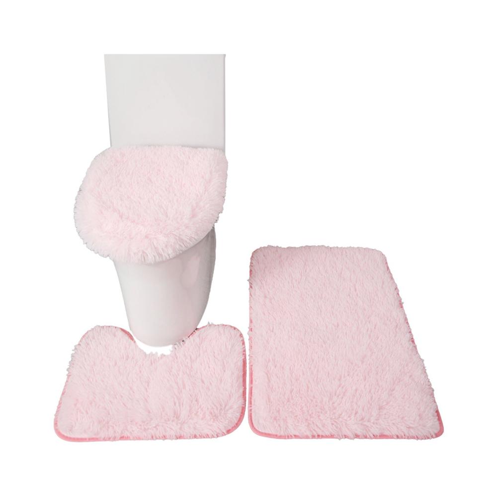 3PCS Bath Mat Toilet Lid Cover U-Shaped Rug Non Slip Soft Floor Rug Water Absorbent Solid Door Mat Bathroom Rug Carpet Seat Cover Rug Set Pink |   Health Monitors & Testing Health Monitors & Testing Health Monitors & Testing