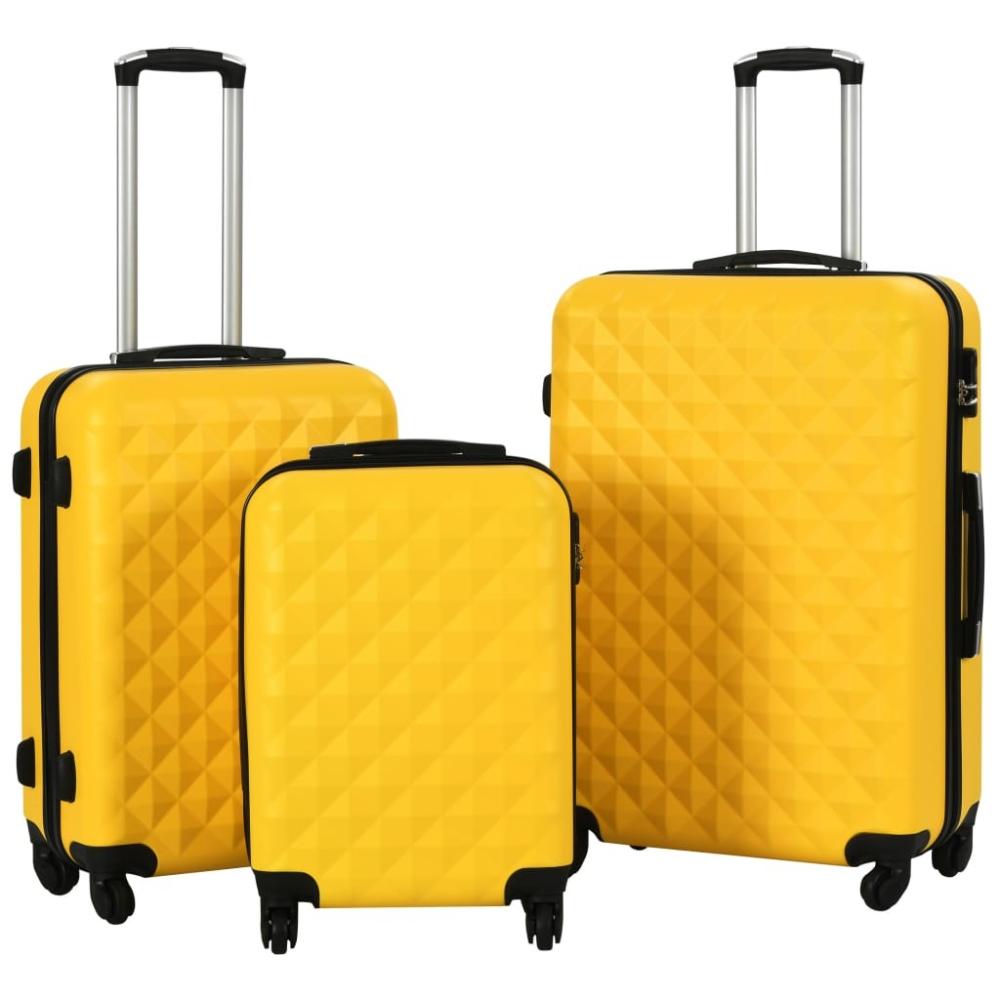 3PCS Hard Shell Trolley Set Yellow ABS Luggage Set Yellow |   Smart Home System Smart Home System Smart Home System