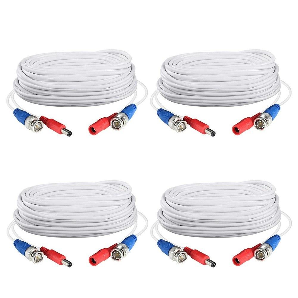 60ft /18.3m 2-in-1 Video Power CCTV Cable White |   Security Camera Accessories Home Security System Security Camera Accessories