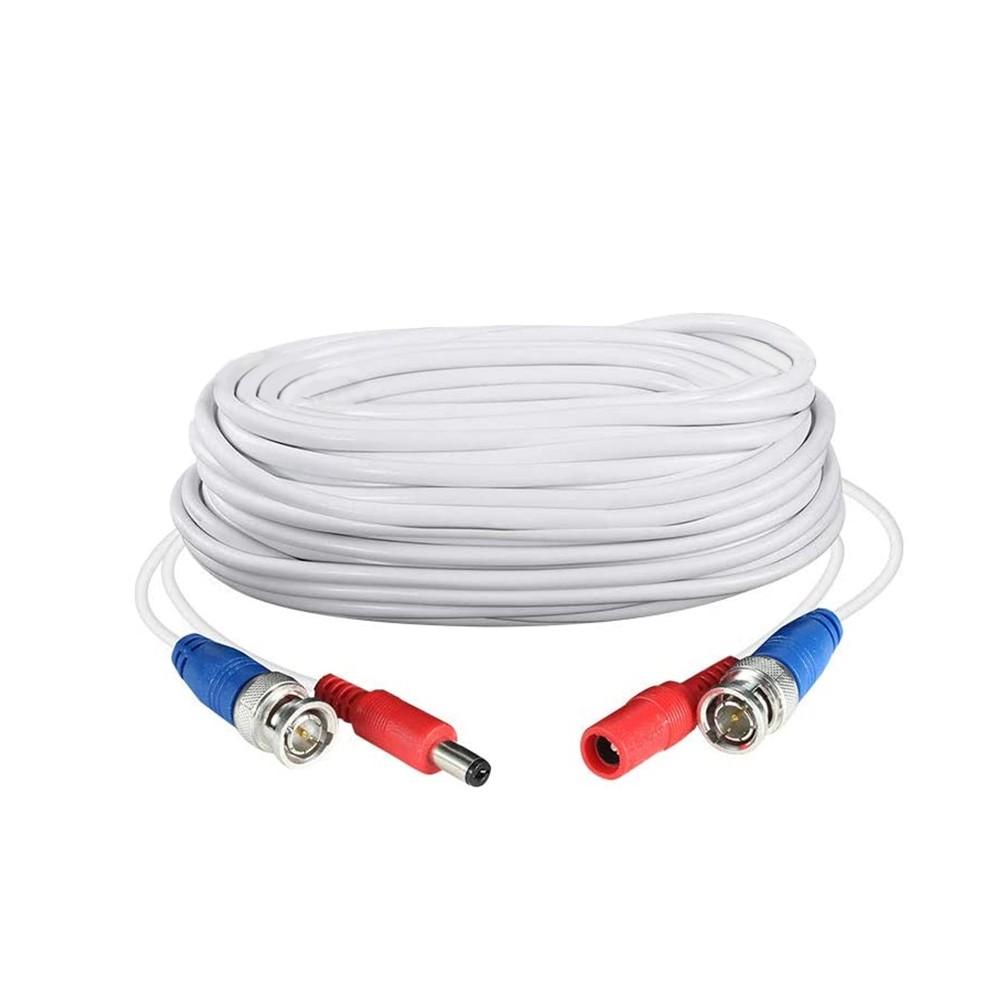 60ft /18.3m 2-in-1 Video Power CCTV Cable White1 |   Security Camera Accessories Home Security System Security Camera Accessories