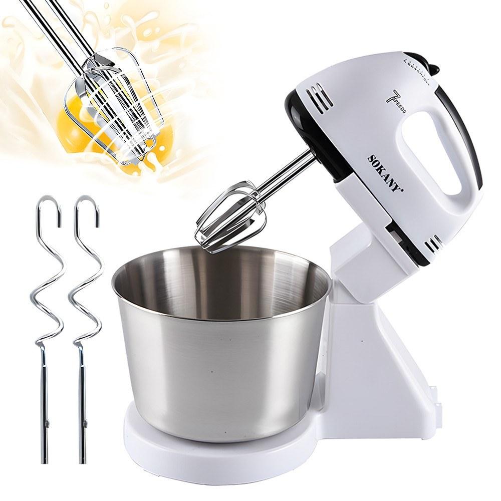 6620 Electric Stand Mixer 1.76-Quart Mixing Bowl 250W 7 Speeds Portable Food Mixer Kitchen Electric with Dough Hook Mixer for Daily Use  |   Small Appliances Kitchen & Dining Small Appliances