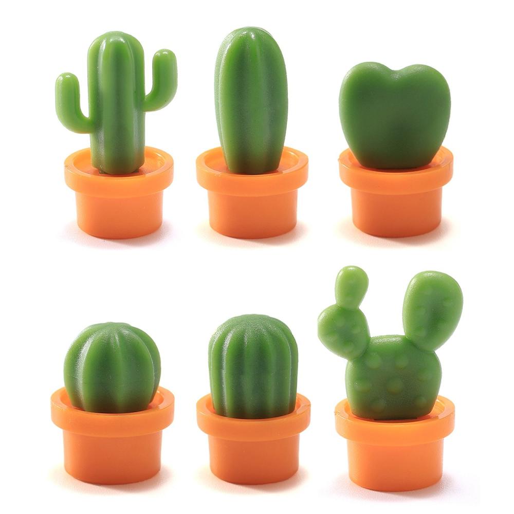 6Pcs Refrigerator Magnets Cactus Shaped Cute Fridge Magnets Orange |   Smart Home System Smart Home System Orange