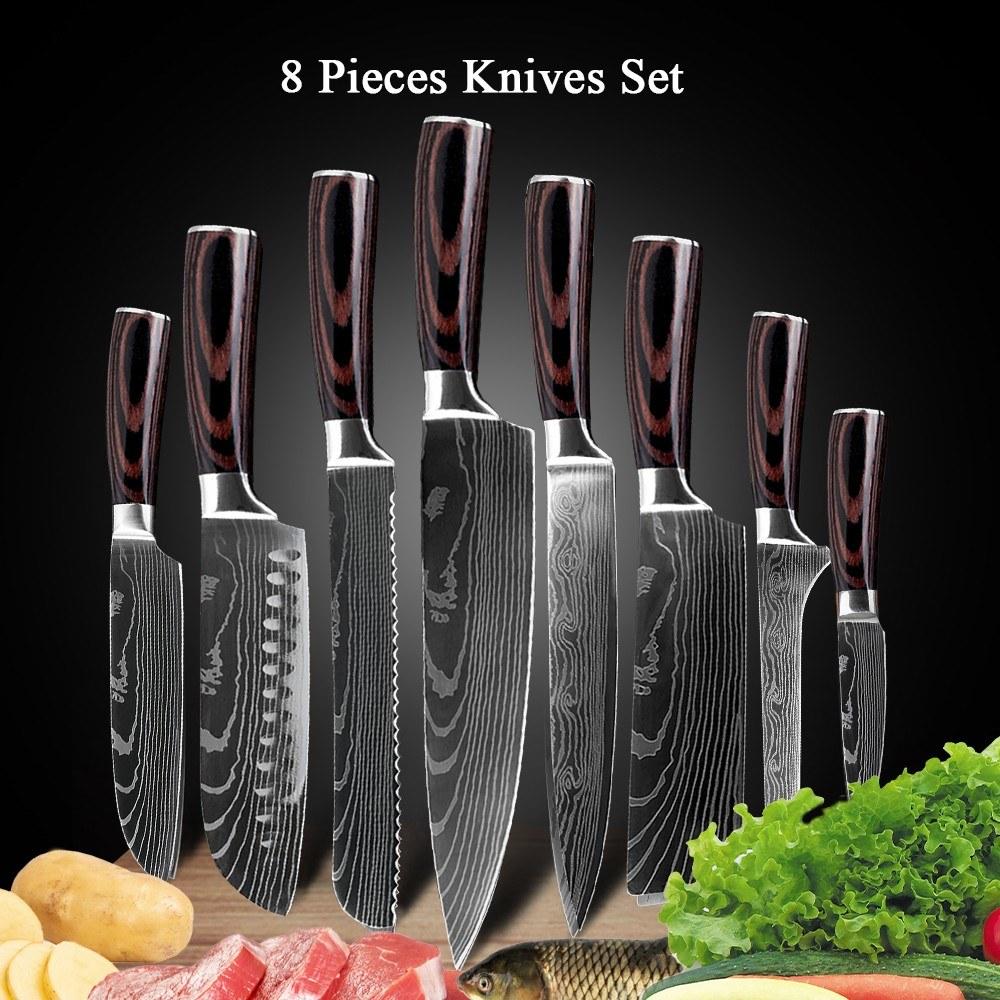 8 PCS Knife Set Kitchen Knife Stainless Steel Knife Silver |   Small Appliances Kitchen & Dining Silver