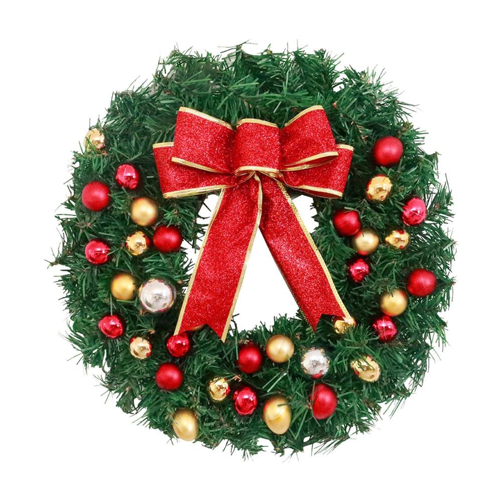 Christmas Wreath With Bow Knot Balls 12 Inch Merry Christmas Hanging Garland Artificial Wreath for Front Door Wall Party Decoration  |   Small Appliances Kitchen & Dining Small Appliances