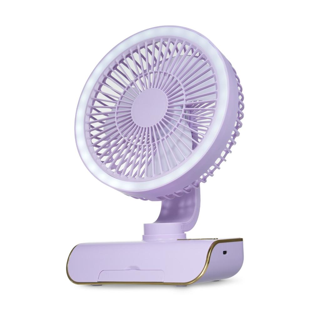 Desktop Multifunction Fan USB Rechargeable Fan Automatic Fan(2000mAh Battery) Purple |   Smart Home System Smart Home System Purple