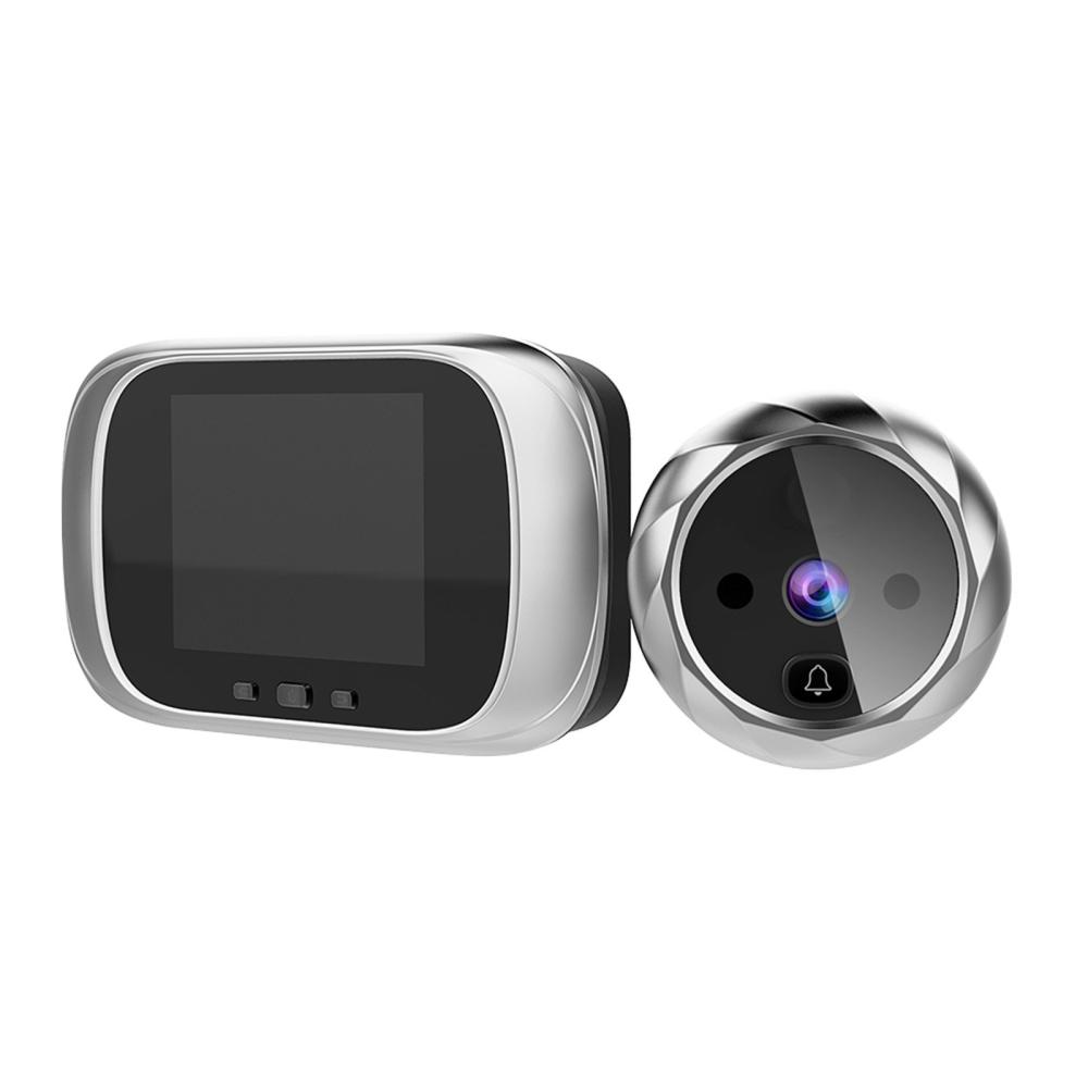 Digital Door Viewer Peephole Door Camera Doorbell 2.8-inch LCD Screen Night Vision Photo Shooting Digital Door Monitoring for Home Security Silver |   Smart Home System Smart Home System Silver