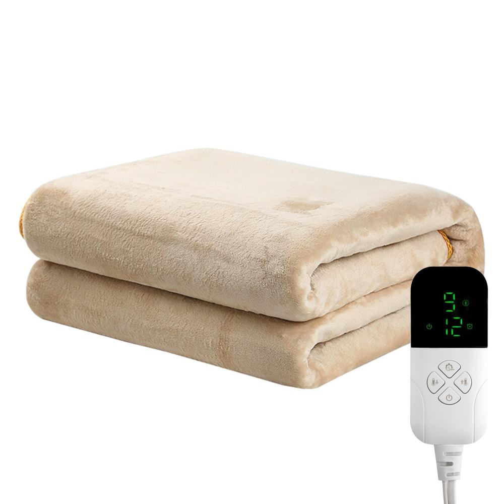 Electric Heated Blanket Heating Pad Warm Blanket Fast Heating Winter Body Warmer Cozy Mattress Cover 180x130cm with 9 Temperature Levels and Timer for Home 220-240V Coffee |   Smart Home System Smart Home System Coffee