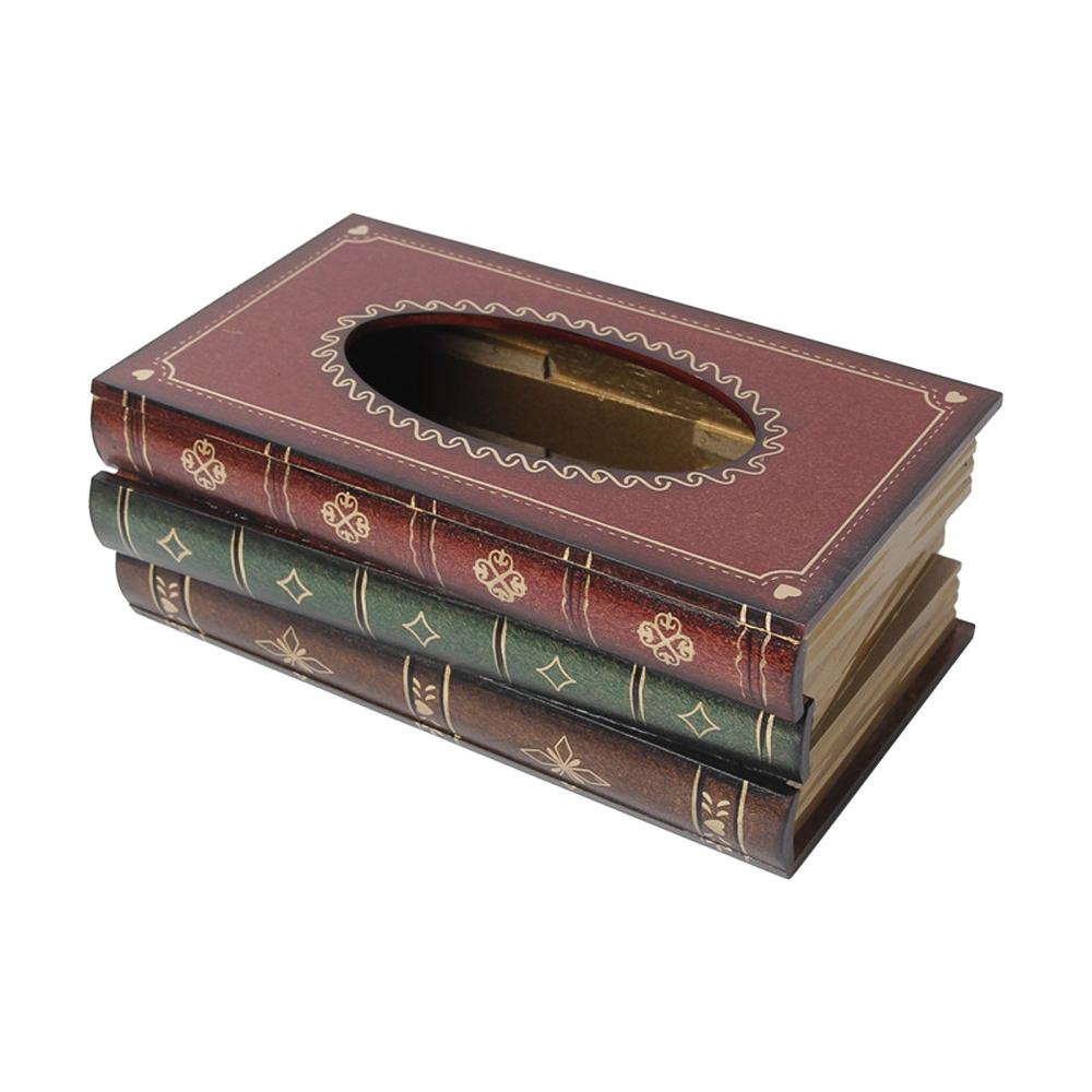 Elegant Antique Book Napkin Holder Novelty Tissue Box Holder for Home Restaurant Red |   Smart Home System Smart Home System Red