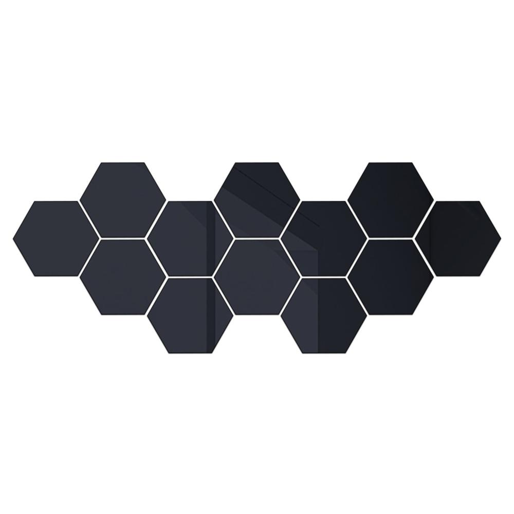 Flexible Reflective Hexagon Mirror Sheets Black |   Smart Home System Smart Home System Black