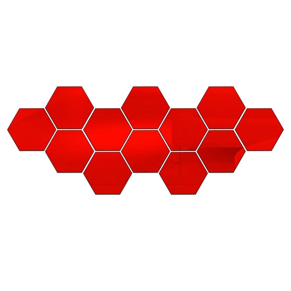 Flexible Reflective Hexagon Mirror Sheets Red |   Smart Home System Smart Home System Red