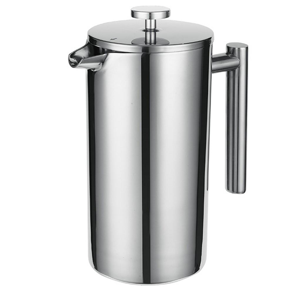 French Press 304 Stainless Steel Thermal Coffee Maker Tea Maker 800ML 3 Filters Anti-scald Handle Rust-proof Coffee Press Silver |   Small Appliances Kitchen & Dining Silver