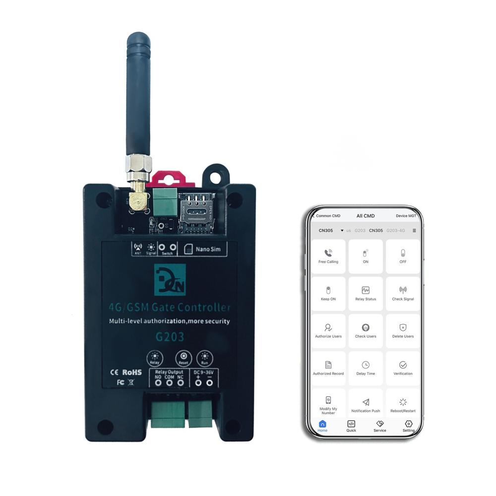 GSM 4G G203 Gate Controller Wireless Remote GSM Gate Opener Support for Ordinary User Authorization Callny APP Control Black |   Access Control Systems Access Control Systems Access Control Systems