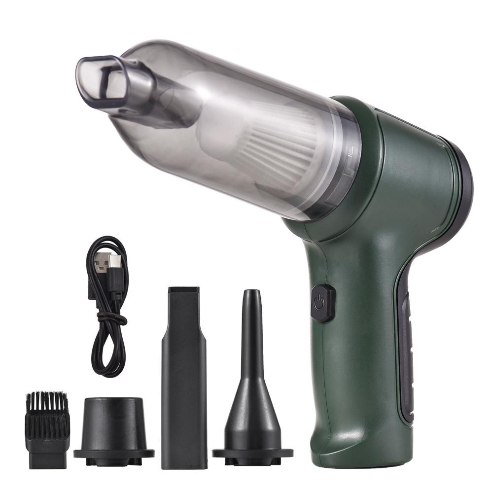 Handheld Car Vacuum Portable Mini Air Duster & Hand Pump With 9000Pa Strong Suction USB Charge Green |   Vacuum Cleaners Smart Living Green