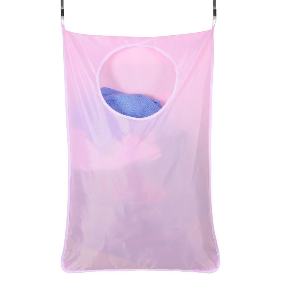 Hanging Laundry Hamper Bag Door Hanging Organiser with Zip Wall Hanging Storage Bag Large Capacity Dirty Clothes Bag Pouches for Bedroom Bathroom Dorm Room Nursery Closets Pink |   Smart Home System Smart Home System Pink