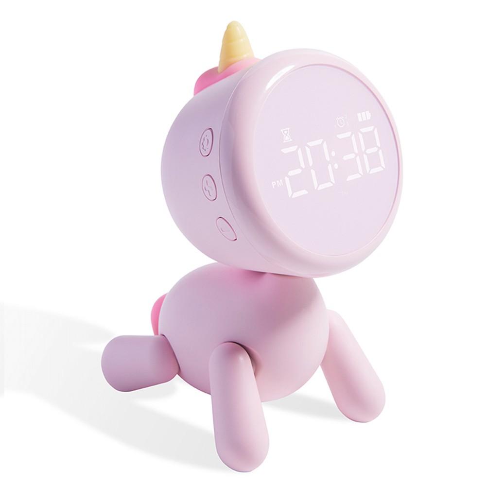 Kid Alarm Clock LED Night Light with Digital Display Pink |   Smart Home System Smart Home System Pink