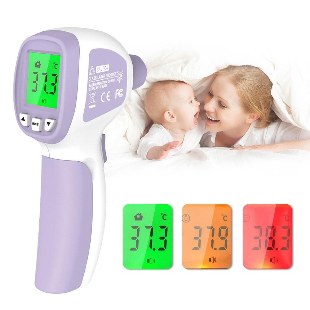 LCD Digital IR Thermometer Non-contact Infrared Forehead Thermometer Purple |   Health Monitors & Testing Health Monitors & Testing Health Monitors & Testing