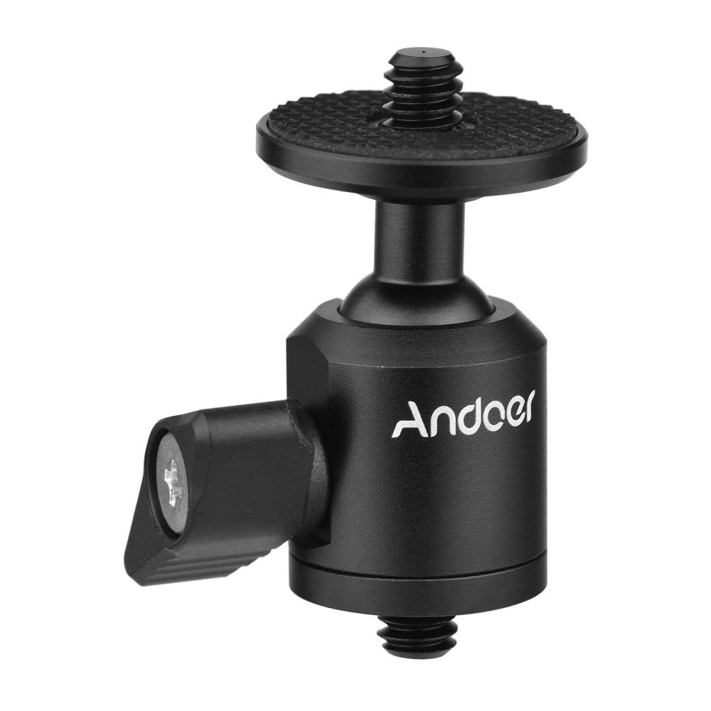 Mini Ballhead Adapter Camera Tripod Ball Head Mount Alumnum Alloy 1/4 Inch Screw Connector with Bottom 1/4 Inch Screw Hole Black |   Security Camera Accessories Home Security System Black