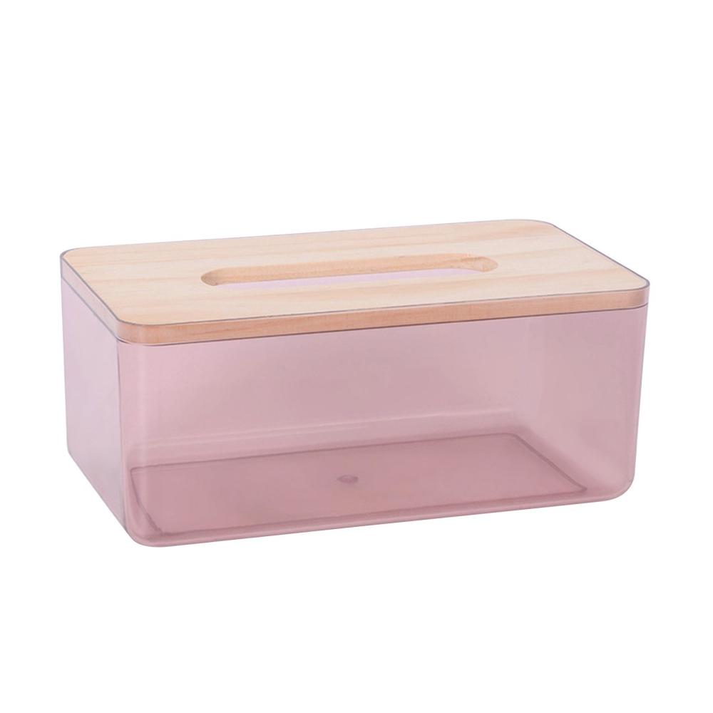 Paper Towel Dispenser Wood Tissue Box Cover Holder Pink |   Smart Home System Smart Home System Pink