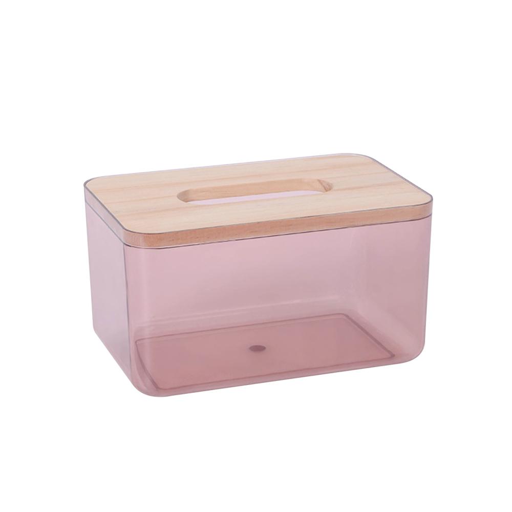 Paper Towel Dispenser Wood Tissue Box Cover Holder Pink |   Smart Home System Smart Home System Pink