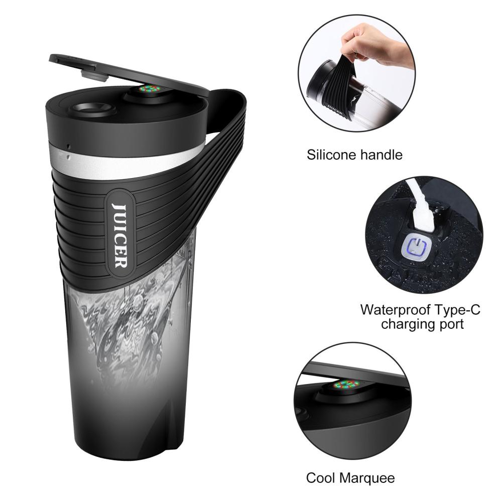 Portable Blender for Shakes and Smoothies 4000mAh Type-C Rechargeable 460ml Personal Blender with 6 Sharp Blades Powerful 22000r/m Juicer Cup for Traveling Gym Office White |   Small Appliances Kitchen & Dining Small Appliances