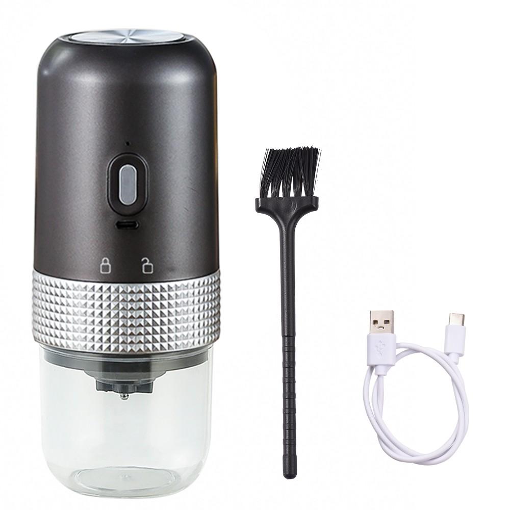 Portable Electric Burr Coffee Grinder 13W 200ml USB Rechargeable Adjustable Setting Cordless Coffee Bean Grinder with Cleaning Brush for Travel Camping Office Household Grey |   Small Appliances Kitchen & Dining Grey