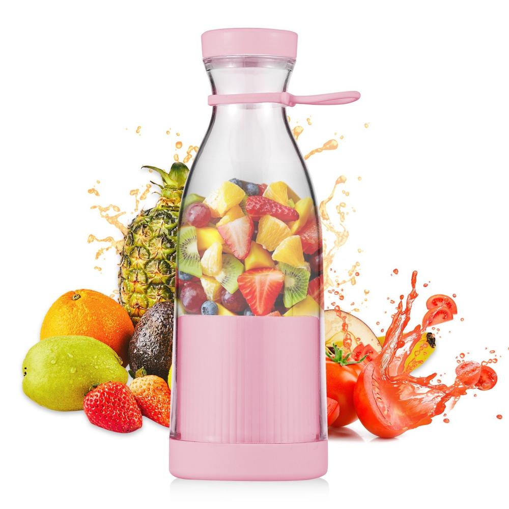 Portable Mini Electric Blender 300ml Juicer Cup 6 Blades for Smoothie Milkshake Juice Baby Food Built-in Rechargeable Battery for Travel Sports Kitchen Office Outdoors Pink |   Small Appliances Kitchen & Dining Pink