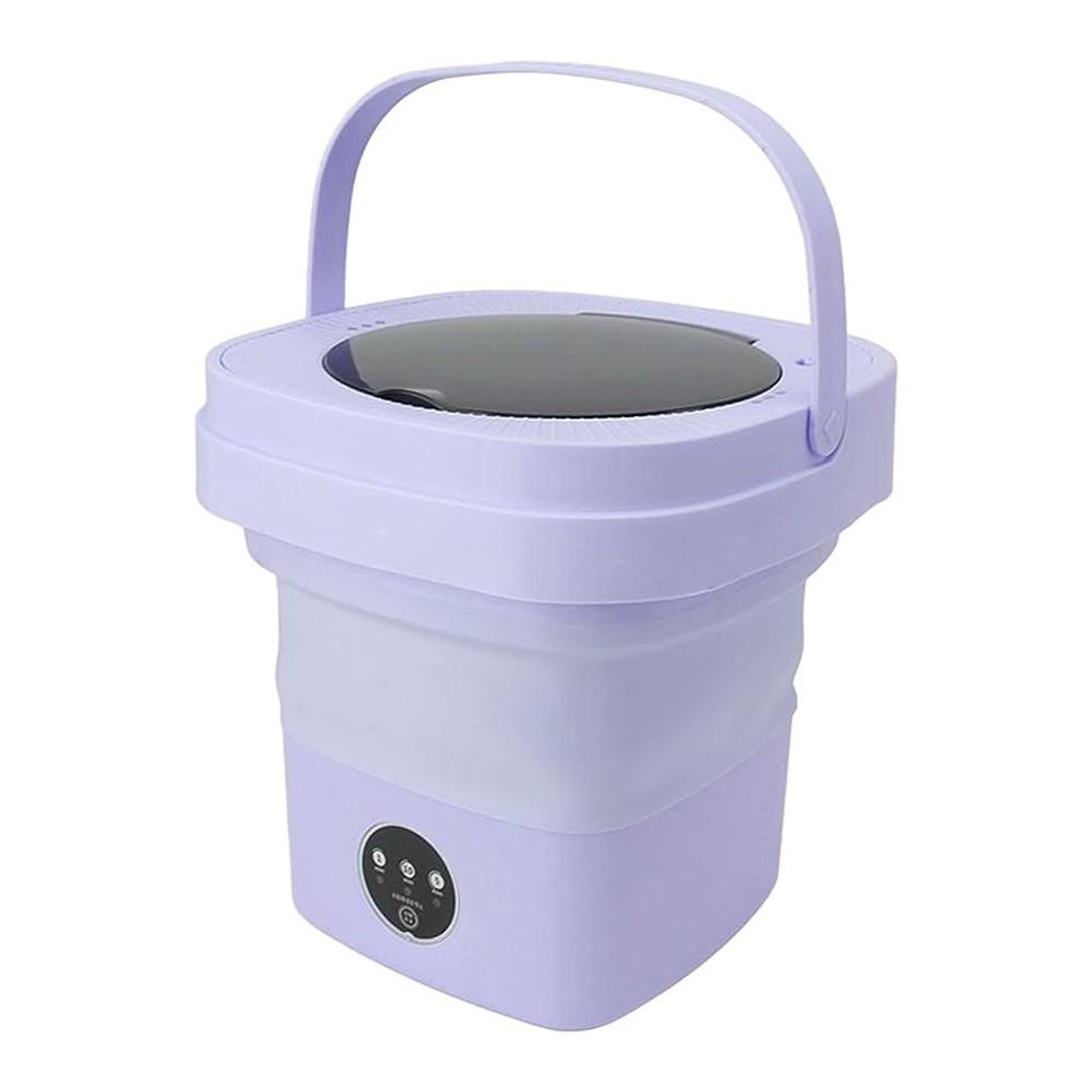 Portable Washing Machine for Underwear, Baby Clothes 6.5L Foldable Small Washer Deep Cleaning for Dorm Camping Travel Purple |   Smart Home System Smart Home System Purple