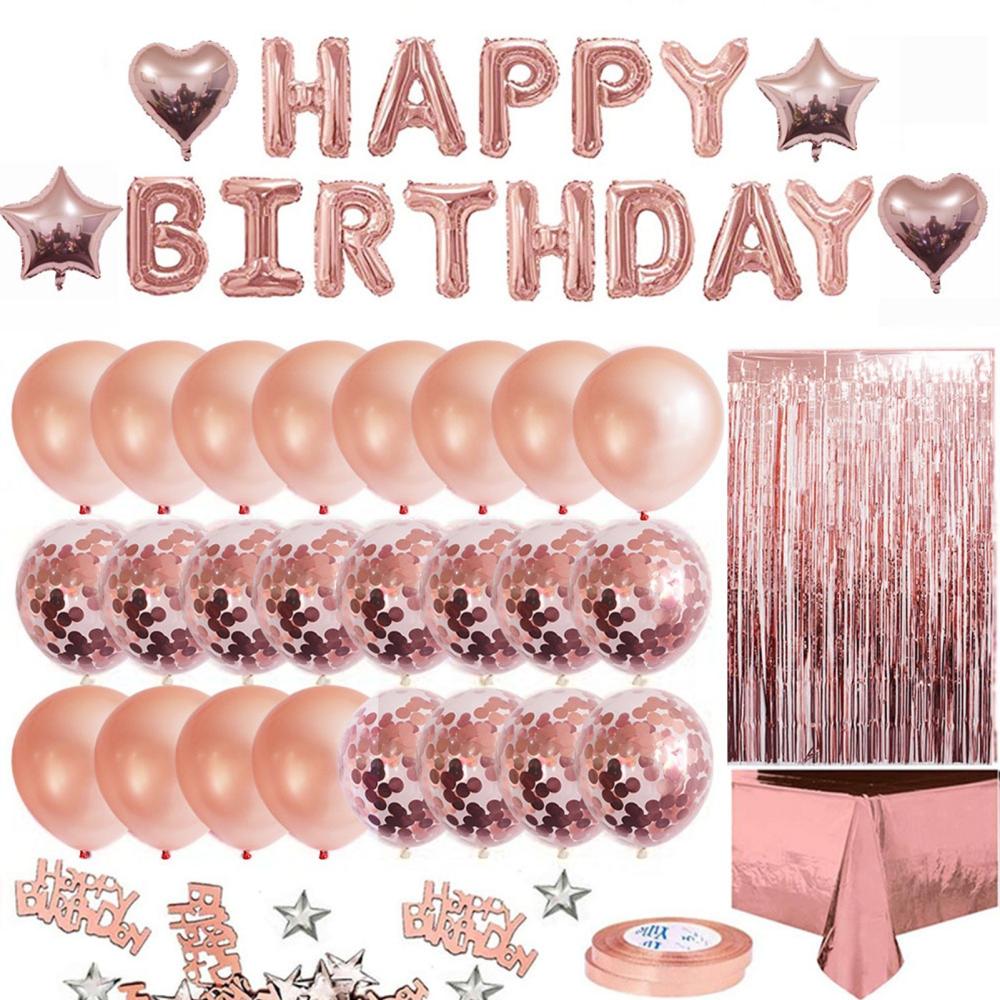 Rose Gold Birthday Party Decorations Set Pink |   Smart Home System Smart Home System Pink