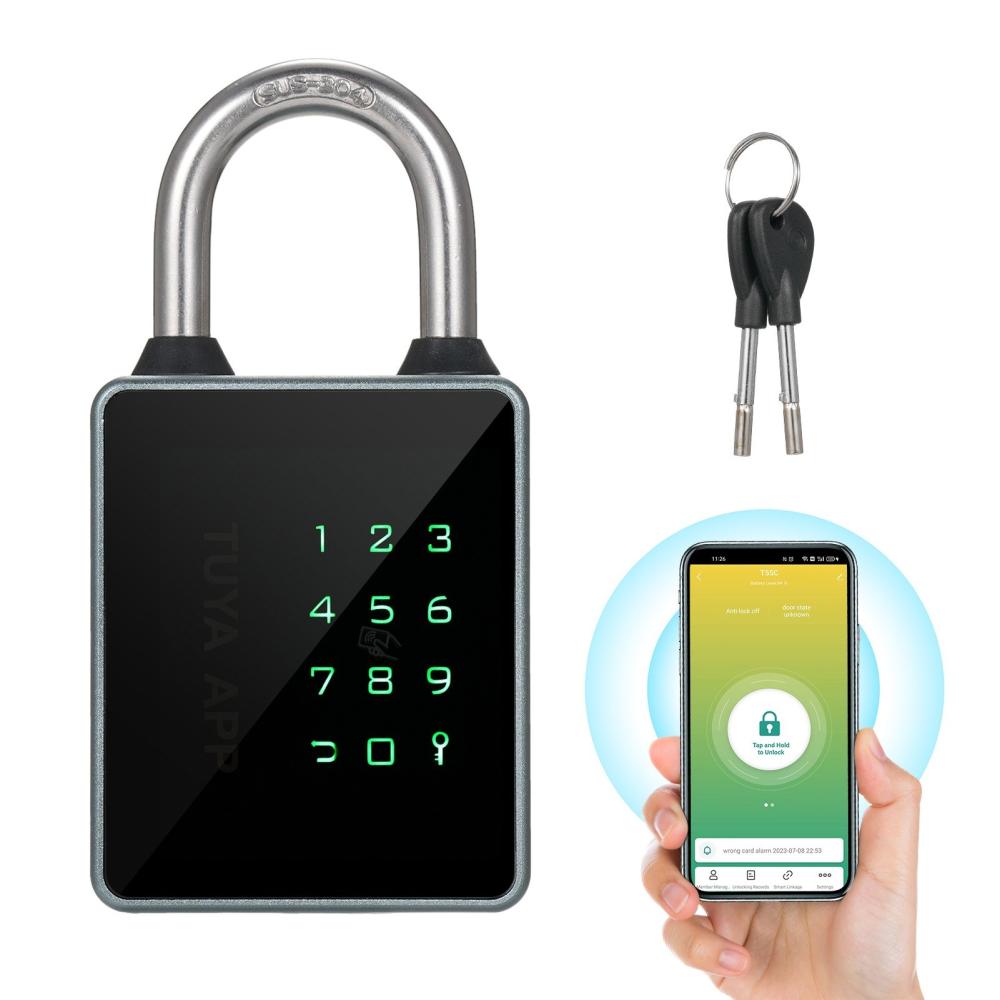 Smart Fingerprint Padlock BT Keypad Smart Lock IP65 Waterproof APP Unlocking T55C Black |   Alarm Systems Alarm Systems Alarm Systems