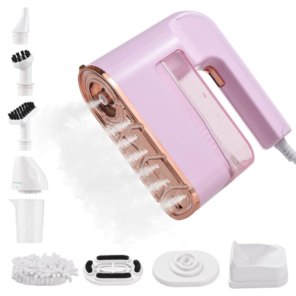 Steamer Iron for Clothes Multipurpose 1200W 120ml Capacity Portable Dust Crease Wrinkle Remover Cleaning Steamer for Clothes Fabrics Furniture Shower Cubicle Mirror Pink |   Vacuum Cleaners Smart Living Pink