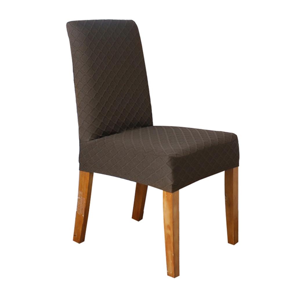 Stretch Solid Diamond Lattice Dining Chair Cover Coffee |   Smart Home System Smart Home System Coffee