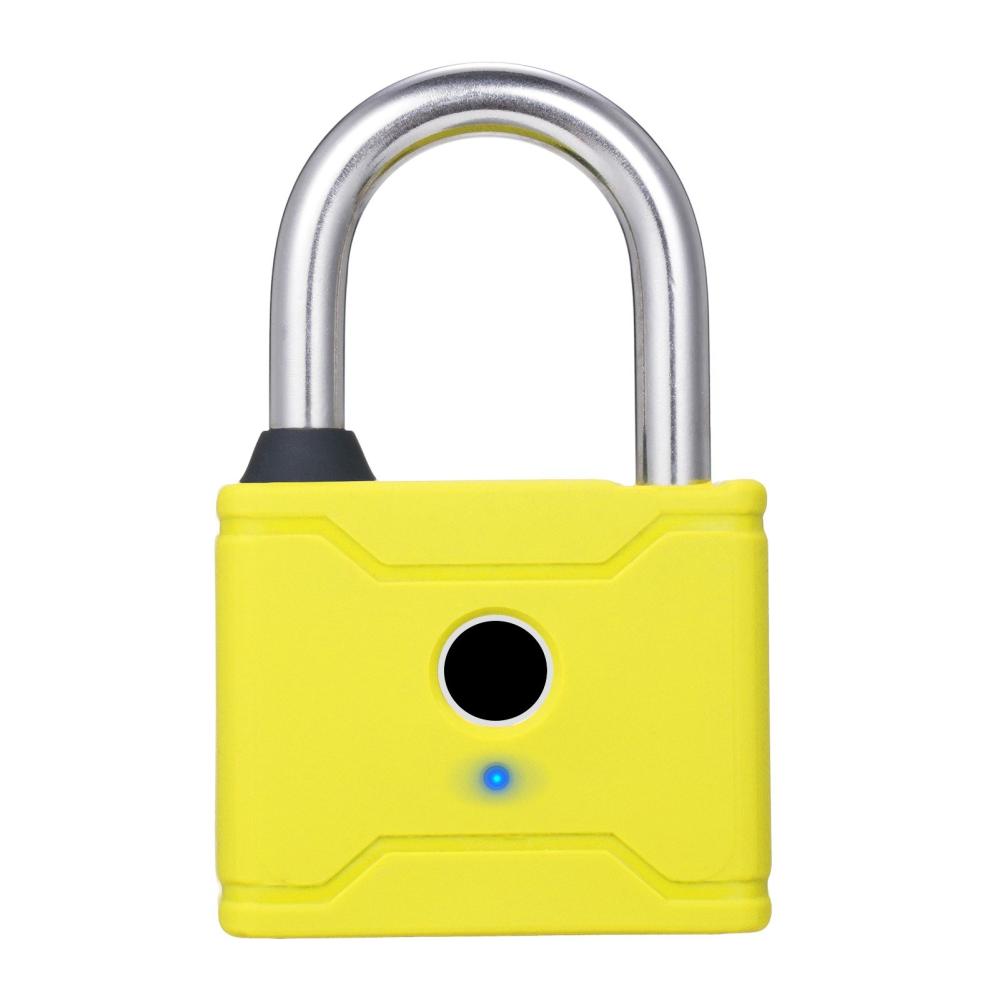 T1006D Smart Fingerprint Padlock Rechargeable Keyless 20 Fingerprints Emergency Unlocking Easy Operation IP65 Waterproof Anti-theft Security Padlock Door Luggage Backpack Lock Yellow |   Alarm Systems Alarm Systems Alarm Systems