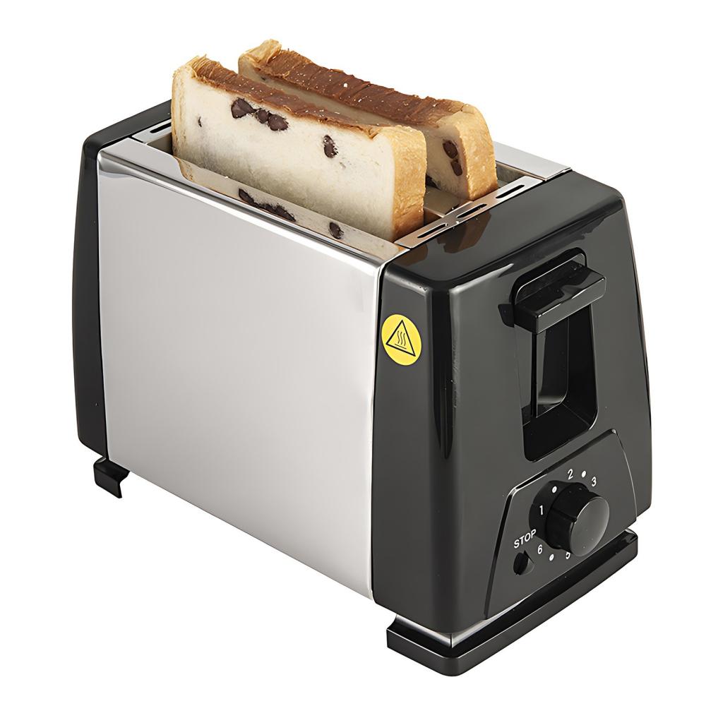 Toaster 2 Slice Wide Slot with 6 Preset Temperature and Timing Small Stainless Steel Bread Toaster with Manual Stop and Removable Crumb Tray for Home Kitchen Office Black |   Small Appliances Kitchen & Dining Black