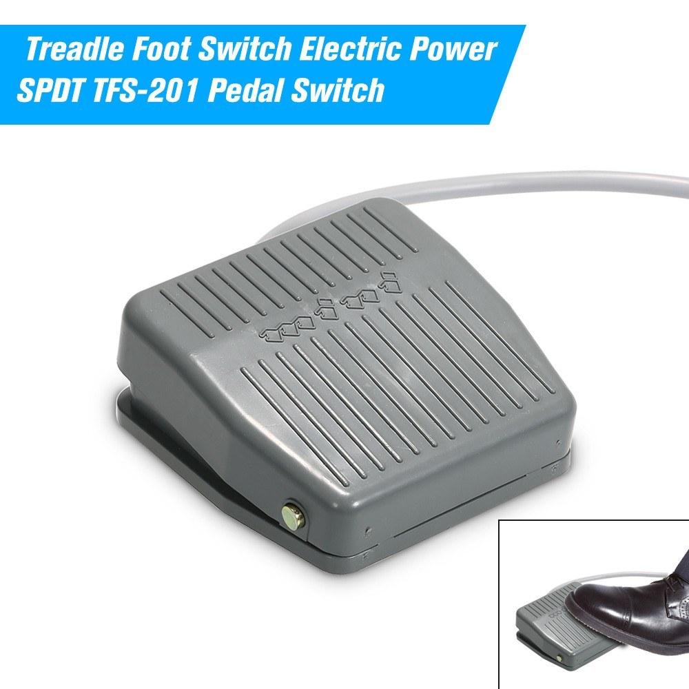 Treadle Foot Switch Electric Power SPDT TFS-201 Pedal Switch DC5-48V / AC24-250V 10A Momentary Control NO/NC Latching Reset Switch Gray |   Alarm Systems Alarm Systems Alarm Systems