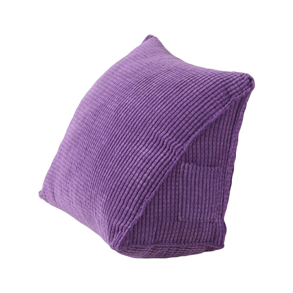 Triangle Pillow Comfortable Reading Pillow With Zip Pocket Triangle Wedge Bolster Small Back Support Pillow Cushie Pillows for Office Home Bed Sofa Purple |   Smart Home System Smart Home System Purple