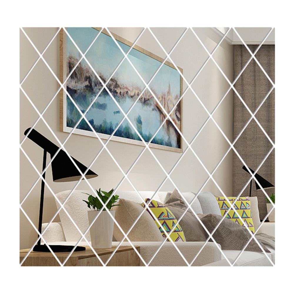 Wall Decals Wall Sticker Diamond Mirror Reflective Design Silver |   Smart Home System Smart Home System Silver