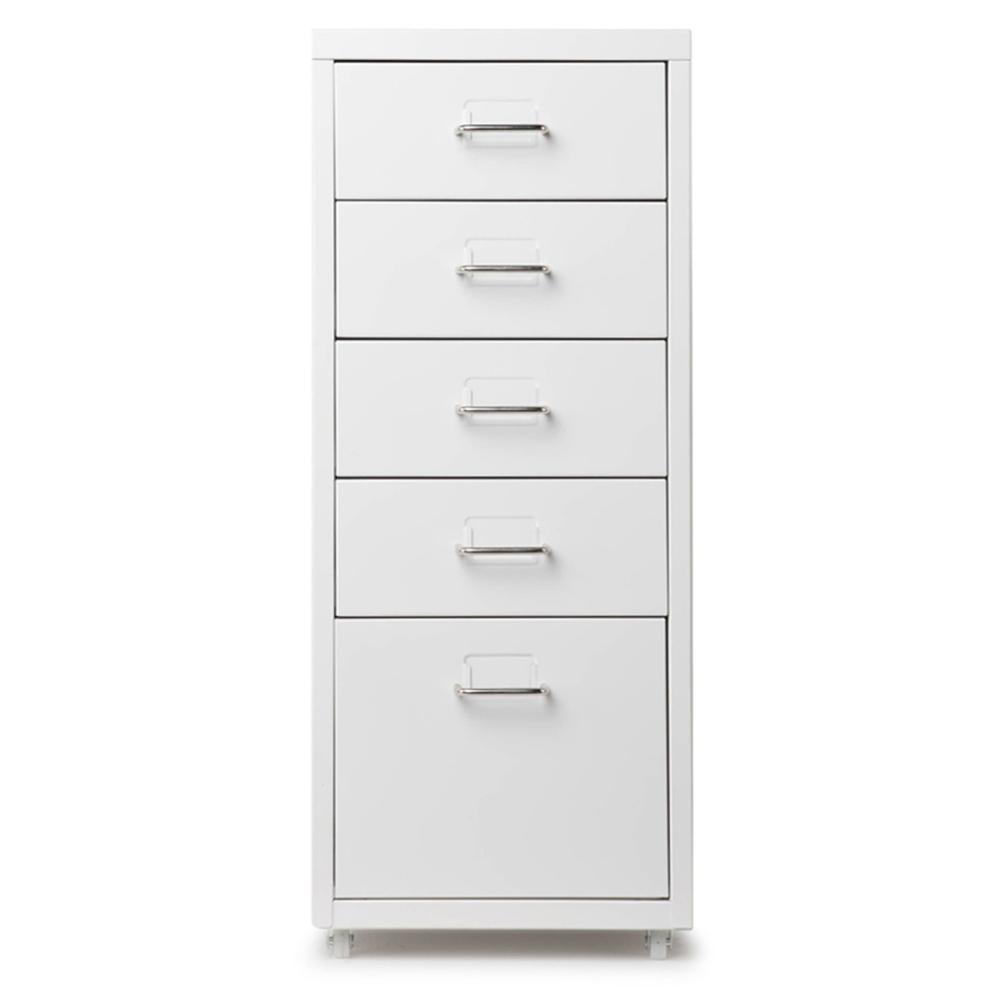 Metal Drawer Filing Cabinet Detachable Mobile Steel File Cabinets w/ 5 Drawers 4 Casters White1 |   Smart Home System Smart Home System Smart Home System