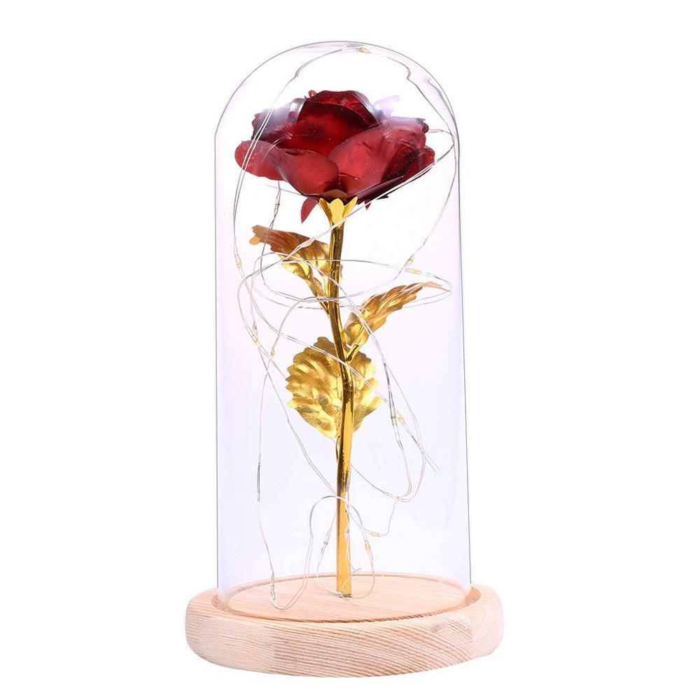 Birthday Gift Beautiful Preserved Rose Flower LED Light Red |   Smart Home System Smart Home System Red